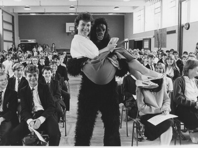 Miss Strudwick gets a gorilla-gram